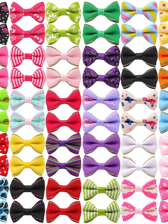 Other - 60PCS 30 Paris Cute Puppy Dog Small Bowknot Hair Bows with Metal Clips Handmade